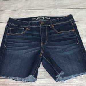 American Eagle dark denim shorts size 8